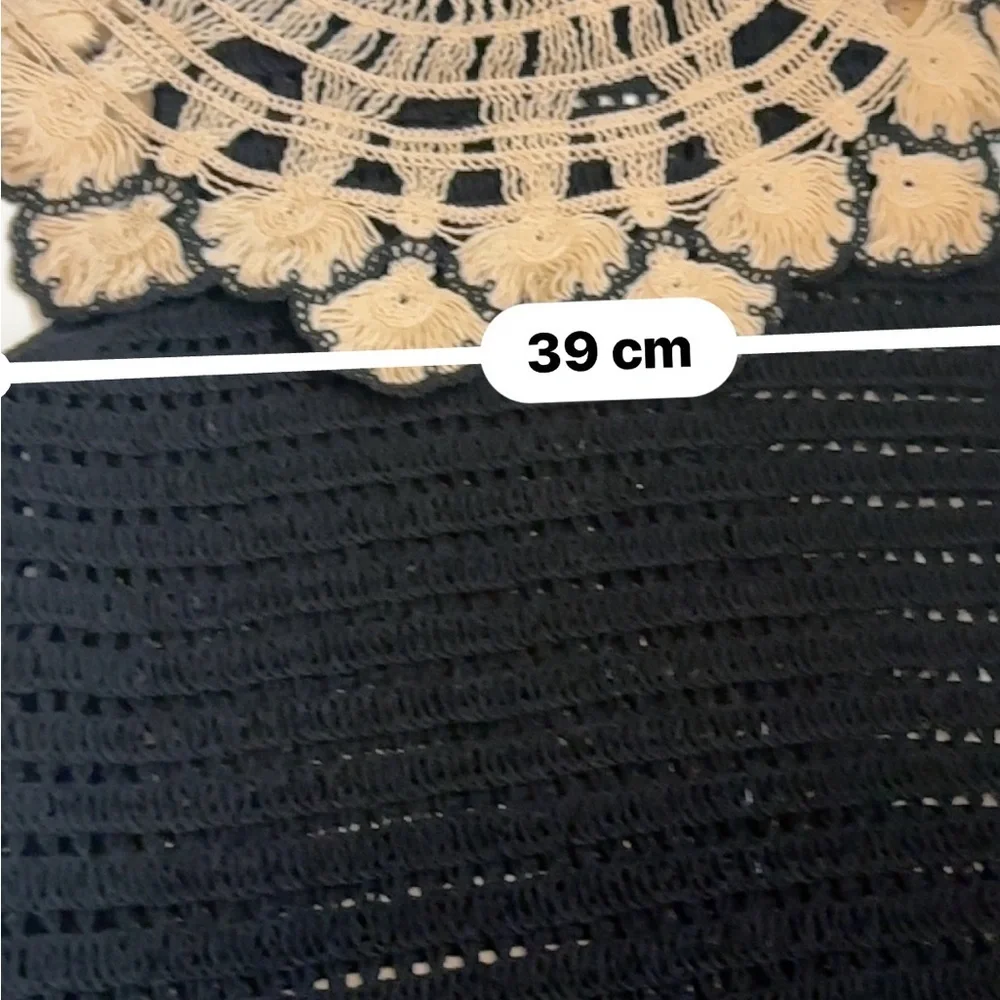 NWT Zara Limited Edition Black Crochet Dress with gold Accents XS/S - Picture 6 of 9